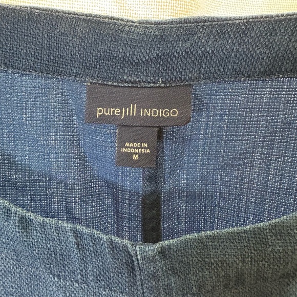 J. Jill PureJill Indigo Shift Dress Women’s Size M Tall Button Pockets 527 - Picture 5 of 10